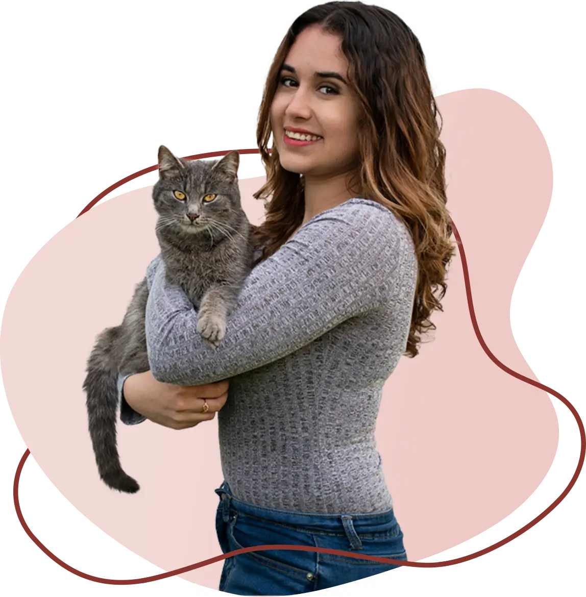 Bild von Lidia Moscu mit einer Katze im Arm